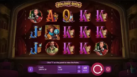 Burlesque Queen slot screenshot 1
