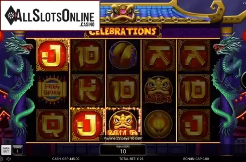 Win Screen. Celebrations from Nektan