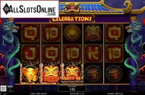 Win Screen. Celebrations from Nektan
