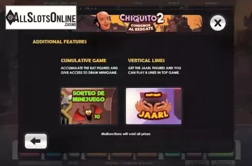 Additional features screen