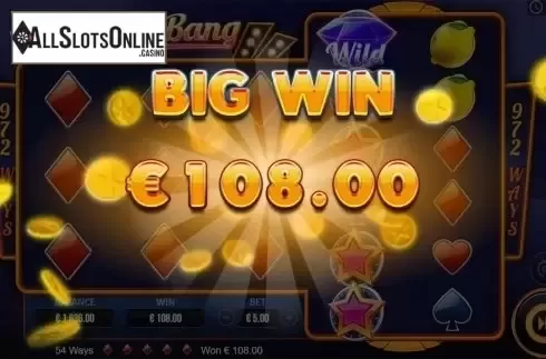 Big win screen. Chitty Bang from Pariplay