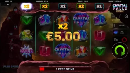 Crystal Falls Multimax slot screenshot 3
