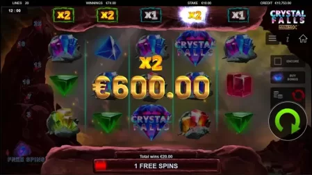 Crystal Falls Multimax slot screenshot 4