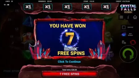 Crystal Falls Multimax slot screenshot 2
