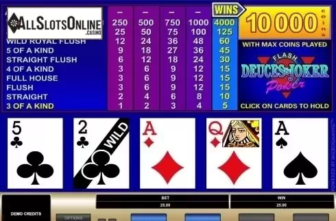 Game Screen. Deuces & Joker (Microgaming) from Microgaming