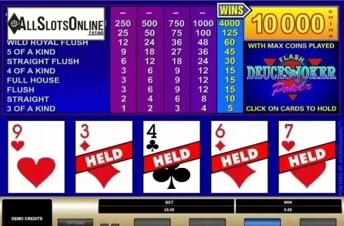 Game Screen. Deuces & Joker (Microgaming) from Microgaming