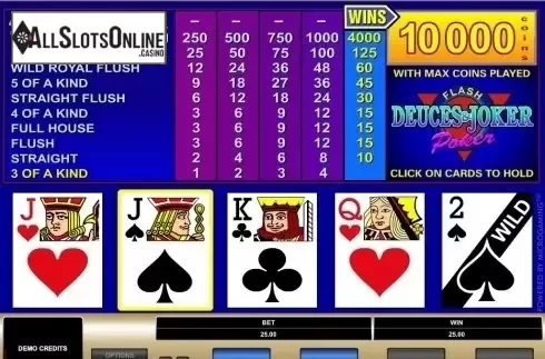 Game Screen. Deuces & Joker (Microgaming) from Microgaming