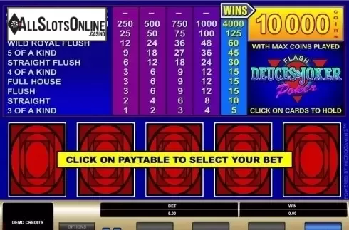 Game Screen. Deuces & Joker (Microgaming) from Microgaming