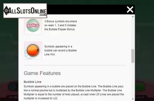 Paytable 3. Double Bubble from Roxor Gaming