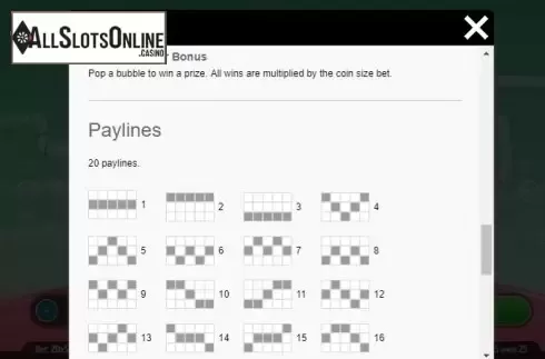 Paytable 4. Double Bubble from Roxor Gaming