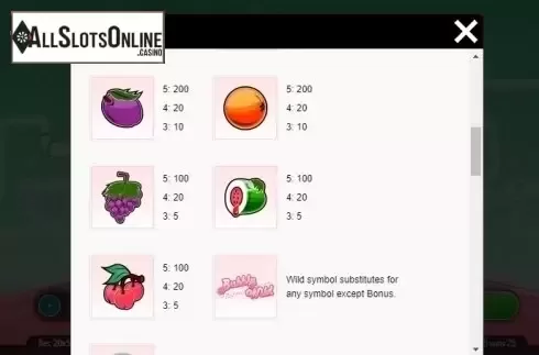 Paytable 2. Double Bubble from Roxor Gaming