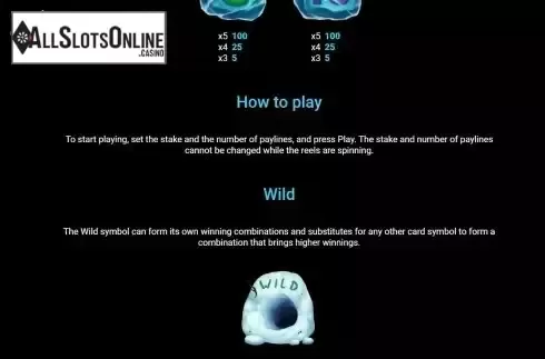 Paytable and wild screen
