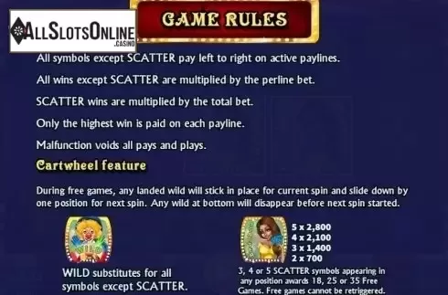 Paytable 1. Fantasy Park ( KA GAMING) from KA Gaming