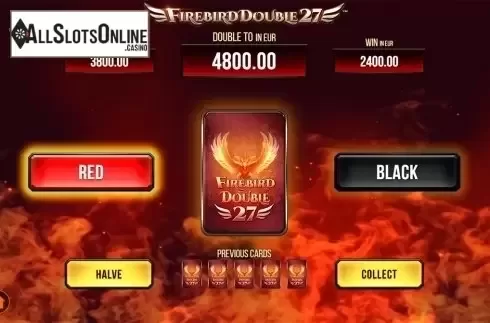 Gamble game screen. Firebird Double 27 from SYNOT