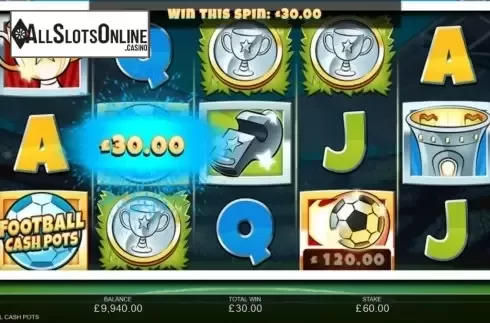 Win Screen. Football Cash Pots from Inspired Gaming