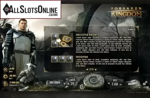 Paytable 2. Forsaken Kingdom from Rabcat