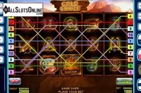 Reels screen. Gold Craze Deluxe from Novomatic