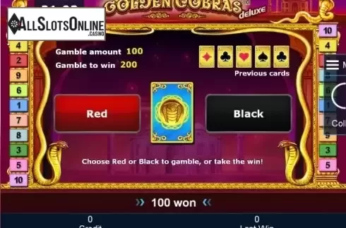 Double Up. Golden Cobras deluxe from Greentube