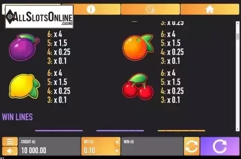 Pay Table screen 2