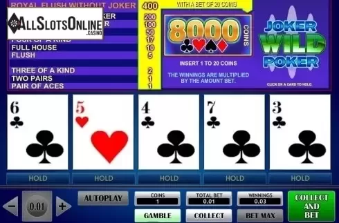 Game Screen. Joker Wild Poker (iSoftBet) from iSoftBet