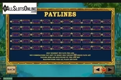 Paytable 7. Jungle Giants from Playtech