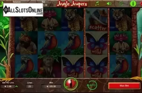Win screen. Jungle Jumpers from Booming Games