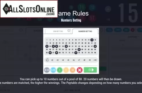 Game rules 3. Keno Blitz from Gluck Games