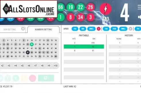 Win screen 1. Keno Blitz from Gluck Games