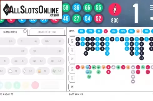 Game screen. Keno Blitz from Gluck Games