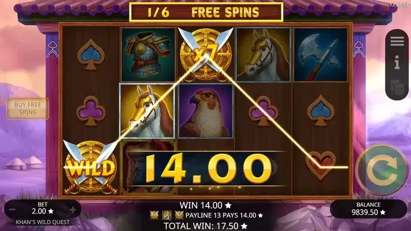 Khan's Wild Quest slot screenshot 6