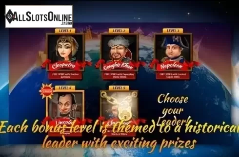 Screen 3. Leaders of the Free Spins World from Inspired Gaming