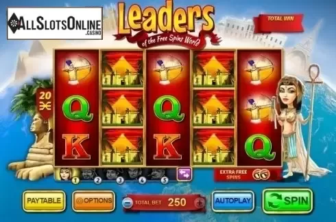 Game Workflow screen. Leaders of the Free Spins World from Inspired Gaming