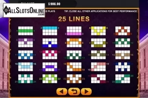 Paylines. Marie Antoinette's Riches from GMW