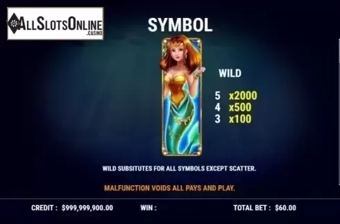 Expanding Symbol. Mermaid Kingdom from Slot Factory