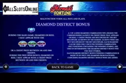 Three types of jackpot screen