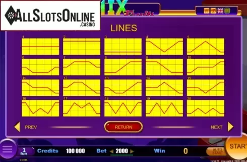 Paylines. Mix Fruits from Belatra Games