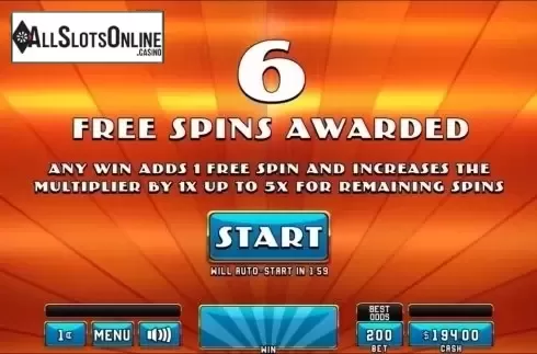 Free Spins Screen. Money Multiplier (Incredible Technologies) from Incredible Technologies