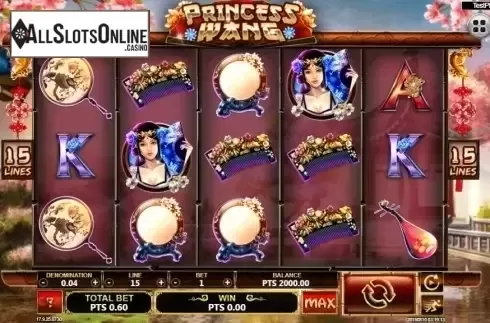 Reel screen. Princess Wang from Spadegaming