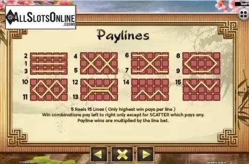 Paytable 4. Princess Wang from Spadegaming