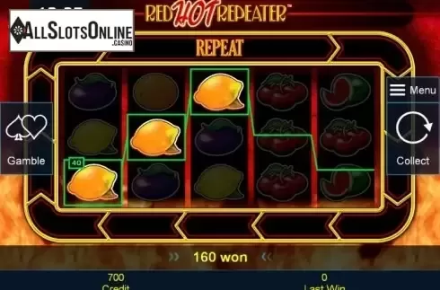 Win. Red Hot Repeater (Green Tube) from Greentube