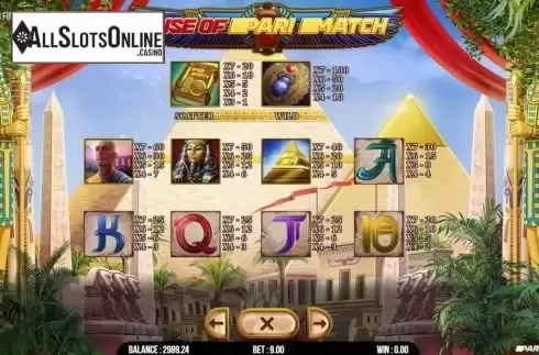 Pay Table screen