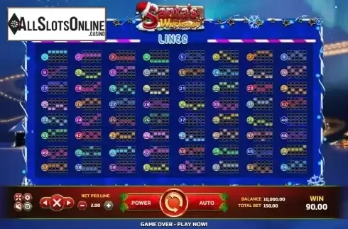 Paylines screen