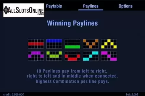 Paytable 3. Seventy Seven from Swintt