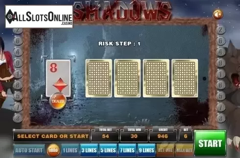 Gamble game . Shadows from GameX