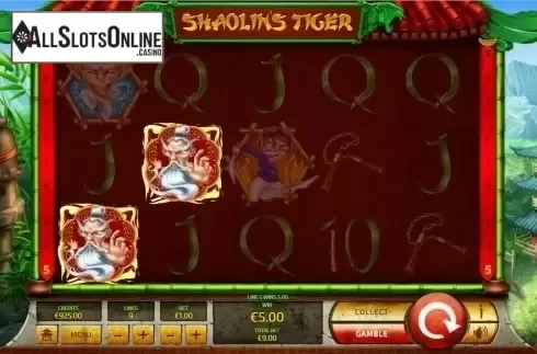 Win Screen 2. Shaolin Tiger from Tom Horn Gaming