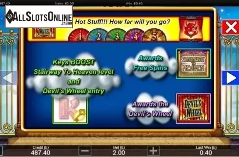 Paytable 1. Stairway to Heaven from Live 5