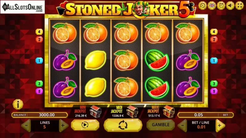 Reel Screen. Stoned Joker 5 from Fugaso