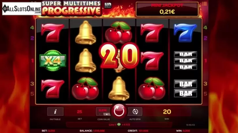 Screen 1. Super Multitimes Progressive HD from iSoftBet
