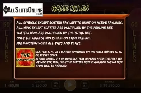Features 1. The Grandmaster from KA Gaming