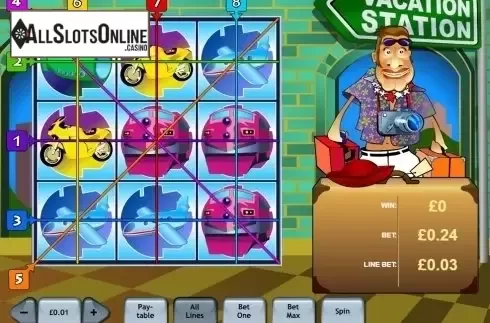 Reels screen. Vacation Station from Playtech